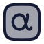 Alphasquare icon with duotone rounded style