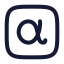 Alphasquare icon with stroke rounded style