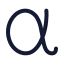 Alpha icon with stroke rounded style