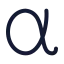 Alpha icon with stroke standard style