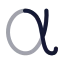 Alpha icon with twotone rounded style