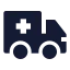 Ambulance icon with solid sharp style