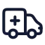 Ambulance icon with stroke rounded style