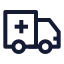 Ambulance icon with stroke sharp style