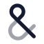 Ampersand icon with bulk rounded style