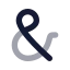 Ampersand icon with bulk rounded style