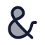 Ampersand icon with duotone rounded style