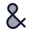 Ampersand icon with duotone standard style