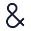 Ampersand icon with stroke sharp style