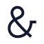 Ampersand icon with stroke sharp style