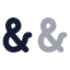 Ampersands icon with bulk rounded style