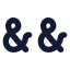 Ampersands icon with solid rounded style