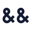 Ampersands icon with solid sharp style