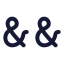 Ampersands icon with stroke rounded style