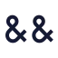 Ampersands icon with stroke sharp style