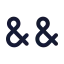 Ampersands icon with stroke standard style