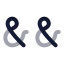 Ampersands icon with twotone rounded style