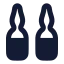 Ampoule icon with solid rounded style