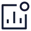 Analytics icon with stroke sharp style