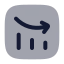 Analyticsdown icon with bulk rounded style