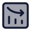Analyticsdown icon with duotone standard style
