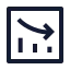 Analyticsdown icon with stroke sharp style