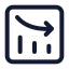 Analyticsdown icon with stroke standard style