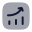 Analyticsup icon with bulk rounded style