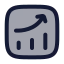 Analyticsup icon with duotone rounded style