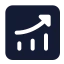 Analyticsup icon with solid standard style