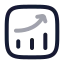 Analyticsup icon with twotone rounded style