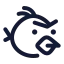 Angrybird icon with stroke rounded style