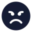 Angry icon with solid rounded style