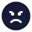 Angry icon with solid sharp style