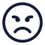 Angry icon with stroke rounded style