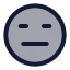 Annoyed icon with duotone rounded style