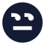 Annoyed icon with solid sharp style