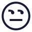 Annoyed icon with stroke sharp style