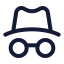 Anonymous icon with stroke rounded style