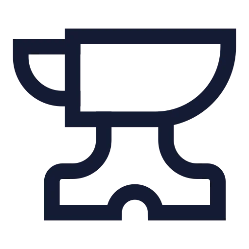 Anvil Icon in Stroke Sharp style