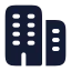 Apartment icon with solid rounded style