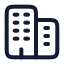 Apartment icon with stroke rounded style