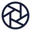 Aperture icon with stroke rounded style
