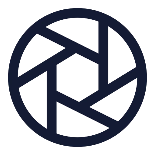 Aperture Icon in Stroke Sharp style