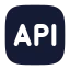 Api icon with solid rounded style