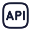 Api icon with stroke rounded style