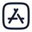 Appstore icon with stroke rounded style