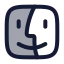 Applefinder icon with duotone rounded style