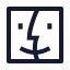 Applefinder icon with stroke sharp style