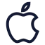 Apple icon with stroke sharp style